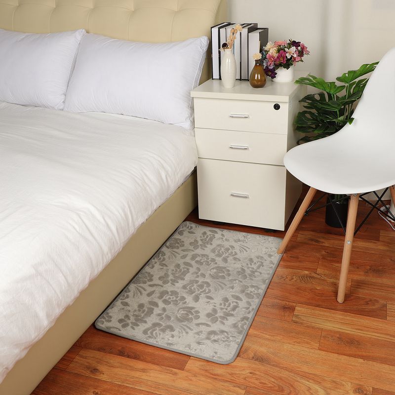 1'8"x2'6" Rectangle Indoor and Outdoor Rubber Floor Mat Gray - PiccoCasa