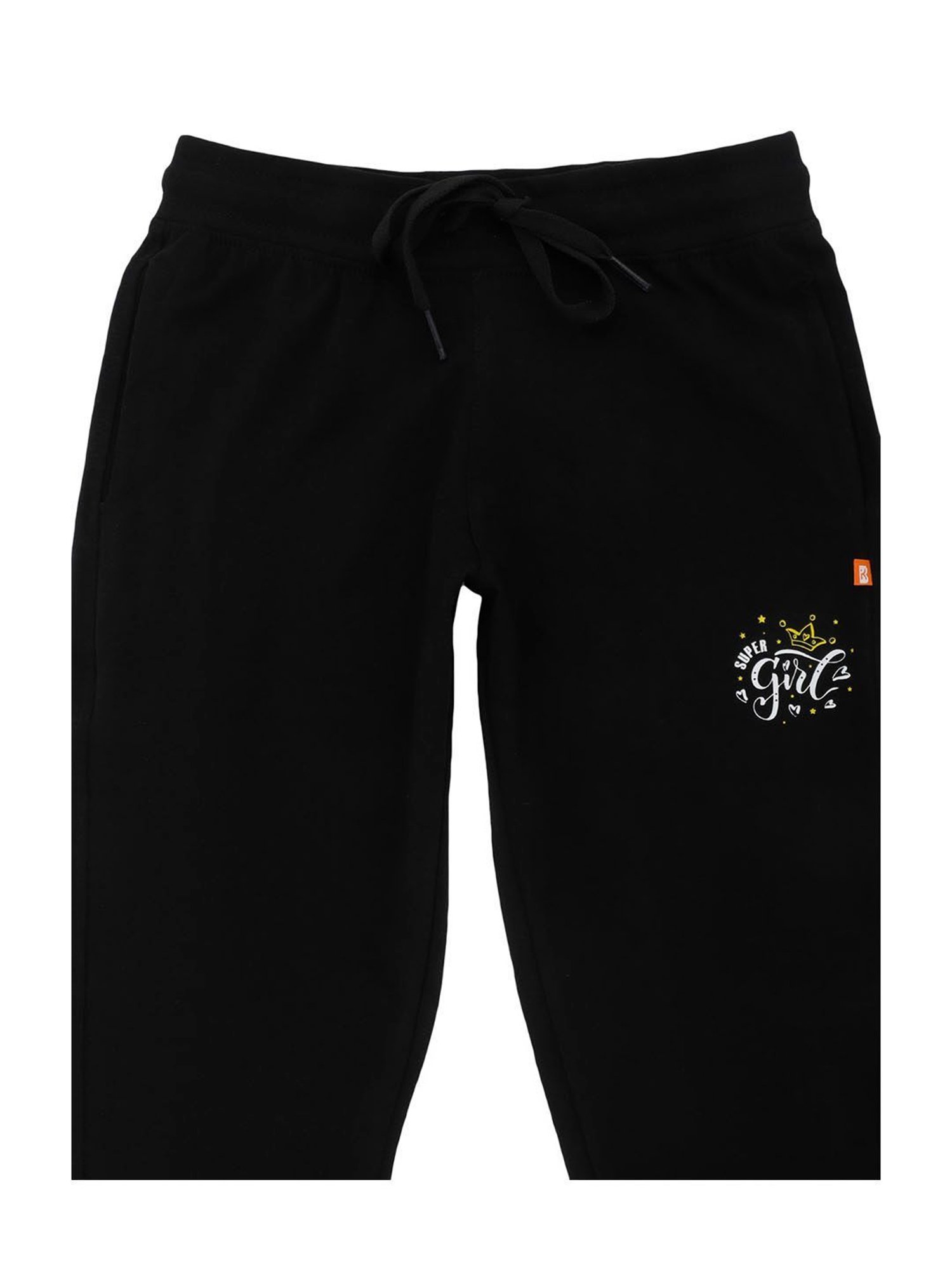 Proteens Girls Black Solid Trackpants