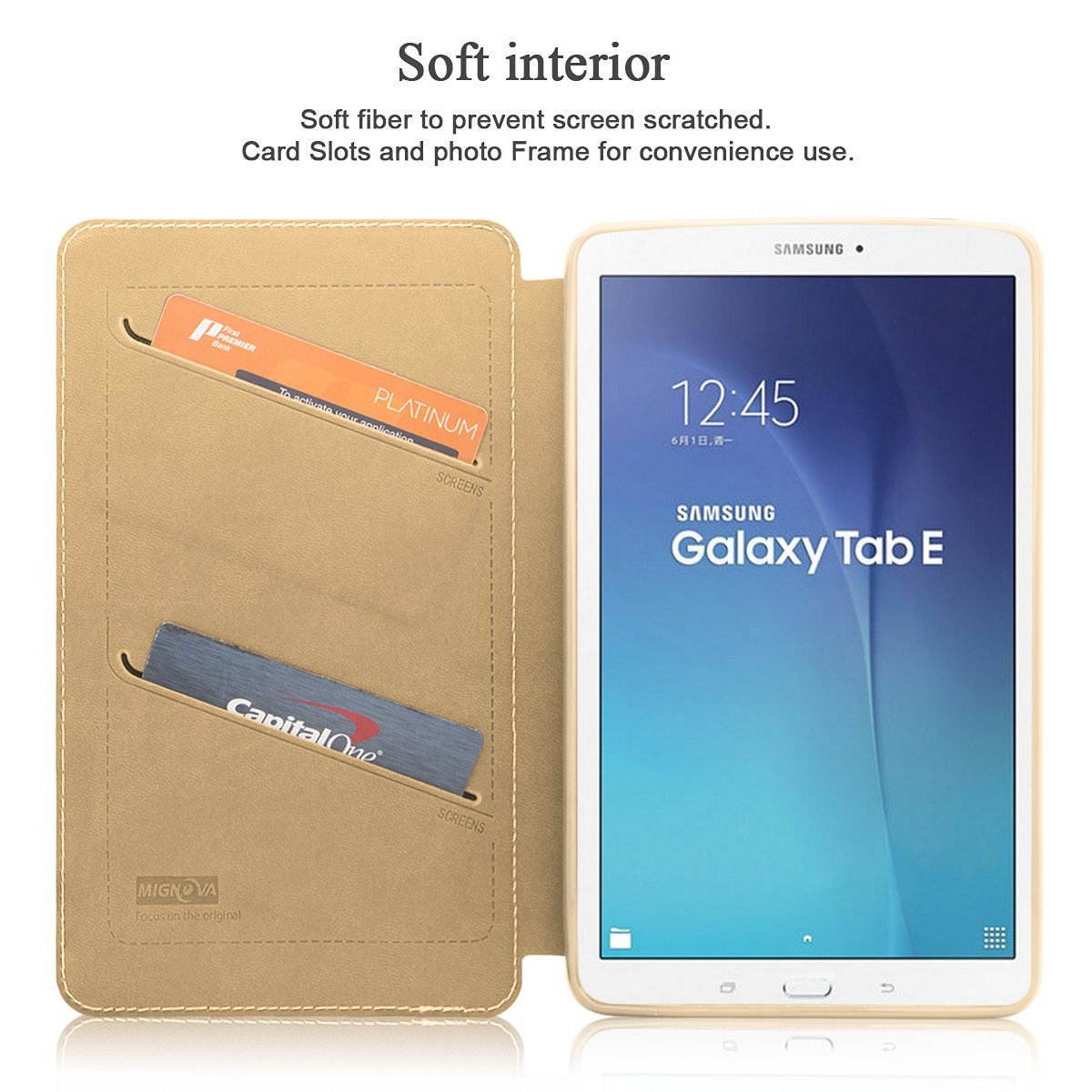 Mignova Samsung Galaxy Tab E 9.6 Case - Slim Lightweight Stand Cover for Samsung Galaxy Tab E 9.6 inch SM-T560 T561 + Free Screen Protector and Stylus pen