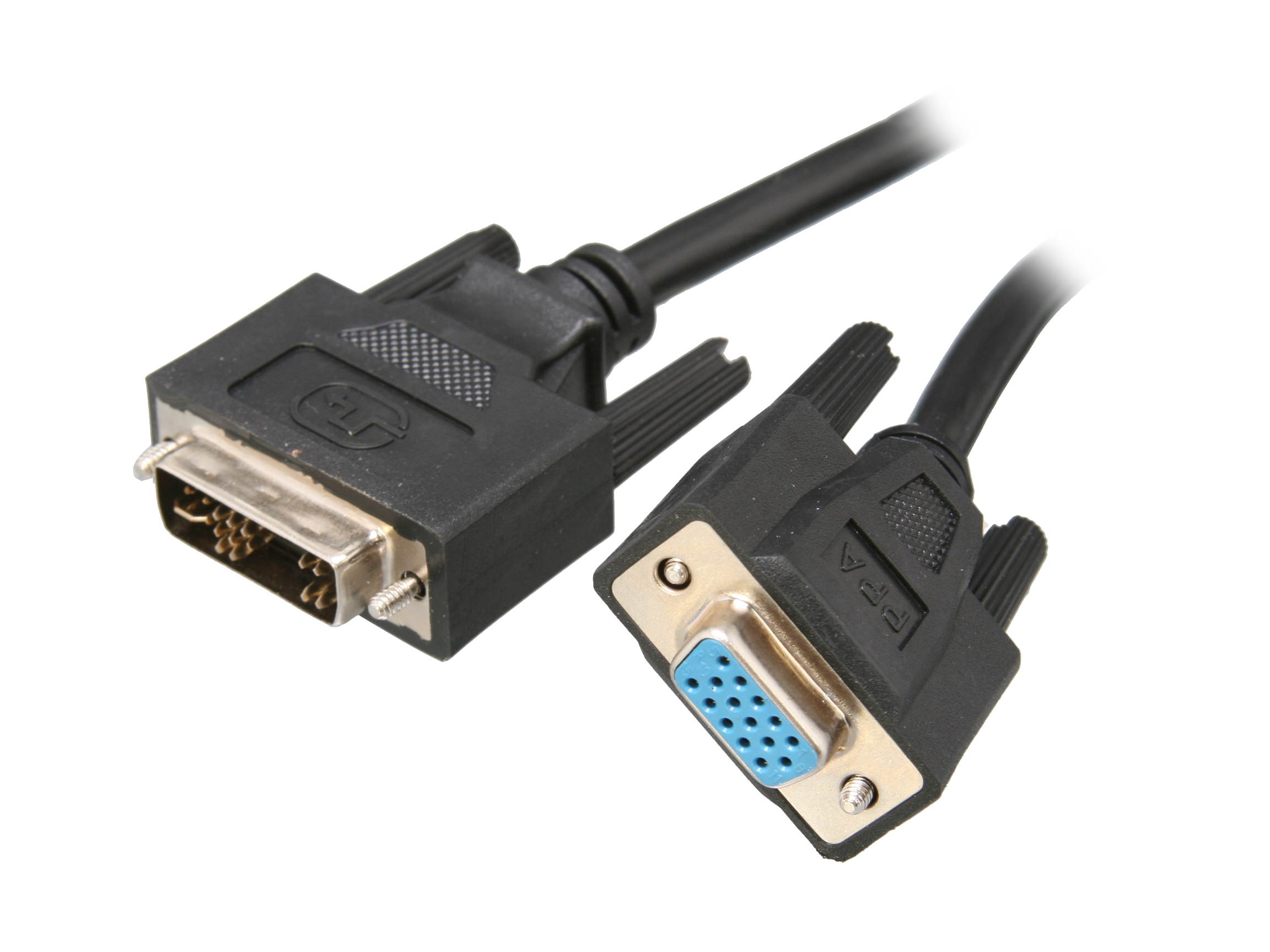 DAT 7208D Black Male to Female DVI Male to VGA Female Cable