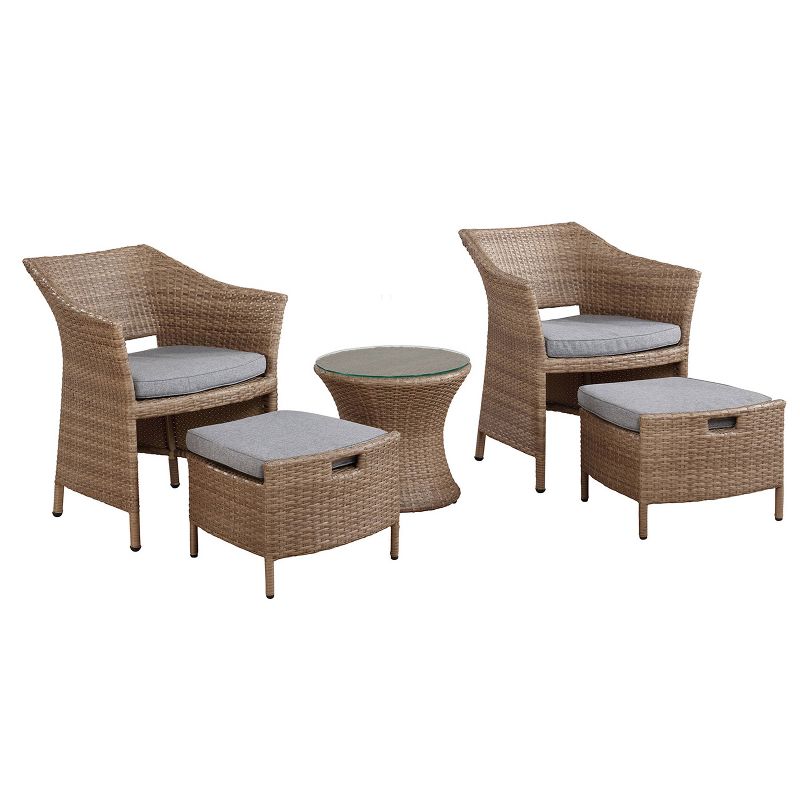 Kokoli 5pc Conversation Set - Brown - Alaterre Furniture