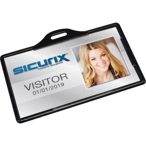 Baumgartens ID Card Holders,Horizontal,3-3/8"x2-1/8"25/PK,Black 68310