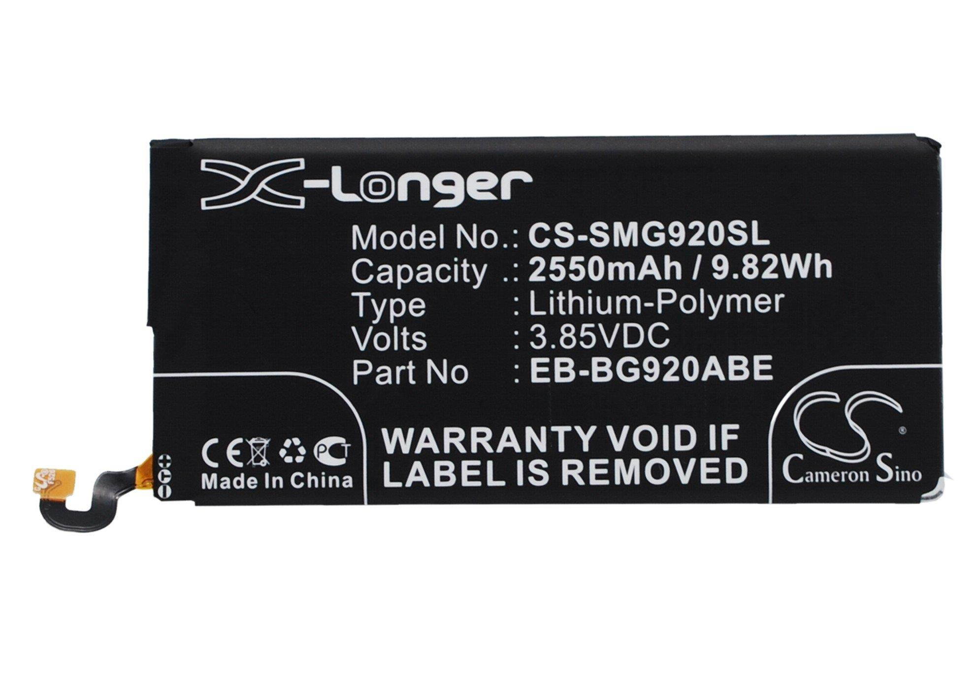 2550mAh / 9.82Wh Battery For SAMSUNG SM-G920R, SM-G920R4, SM-G920S, SM-G920T, SM-G920V,