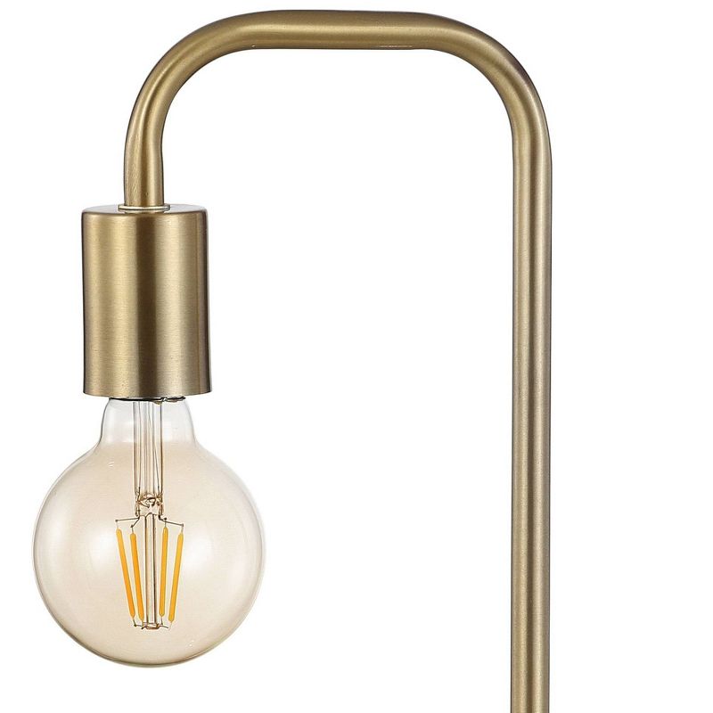 20.5" Metal/Marble Minimalist Glam Pipe Table Lamp (Includes LED Light Bulb) Brass - Jonathan Y