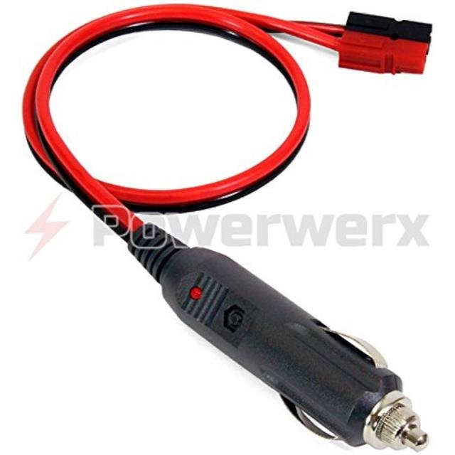 Powerwerx CGPP-18 Cigarette Lighter Plug to Powerpole Connector 18 in. Adapter Cable