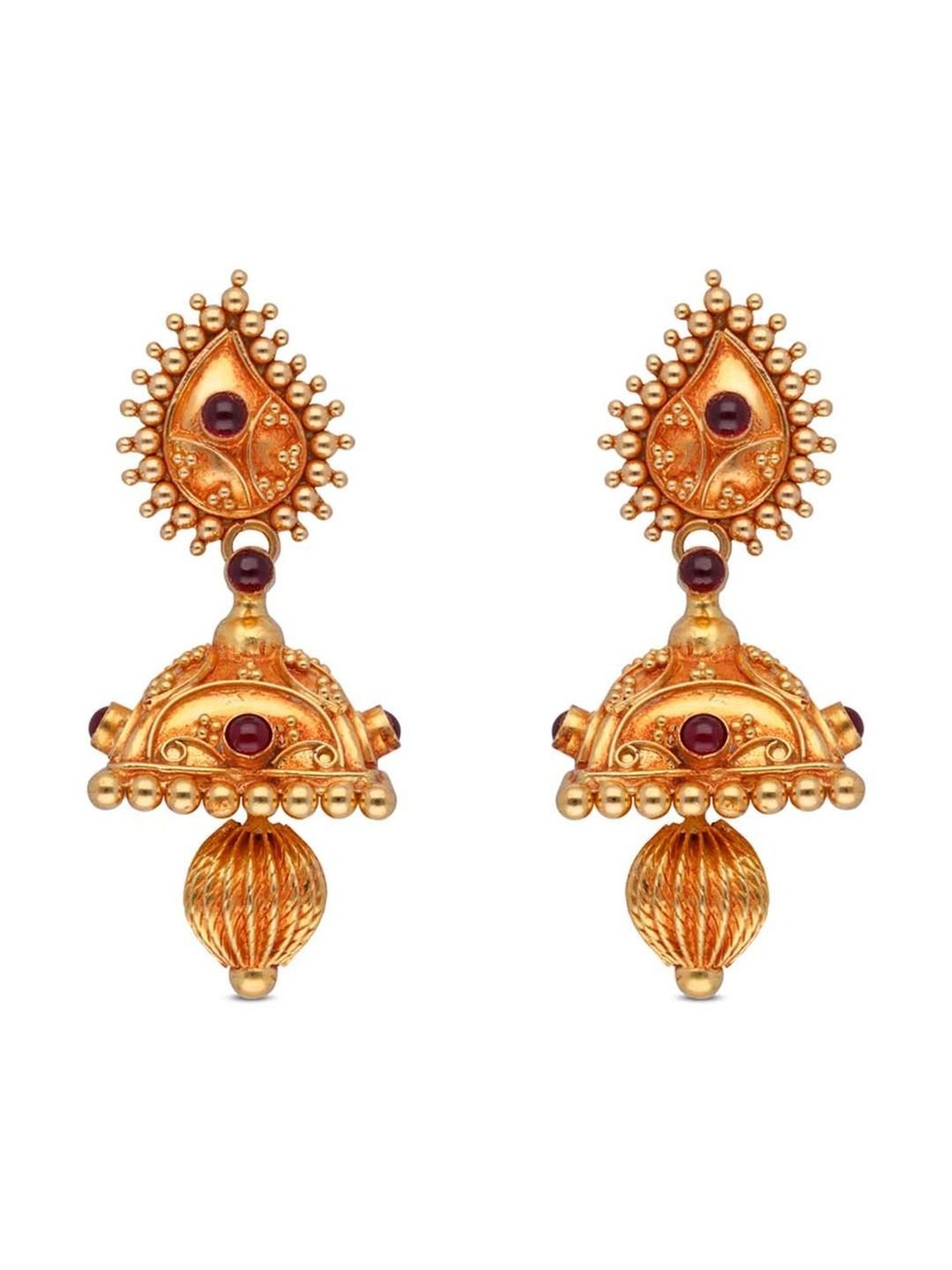 CKC Opulent Multi-Tiered Gold Jhumka Eardrops
