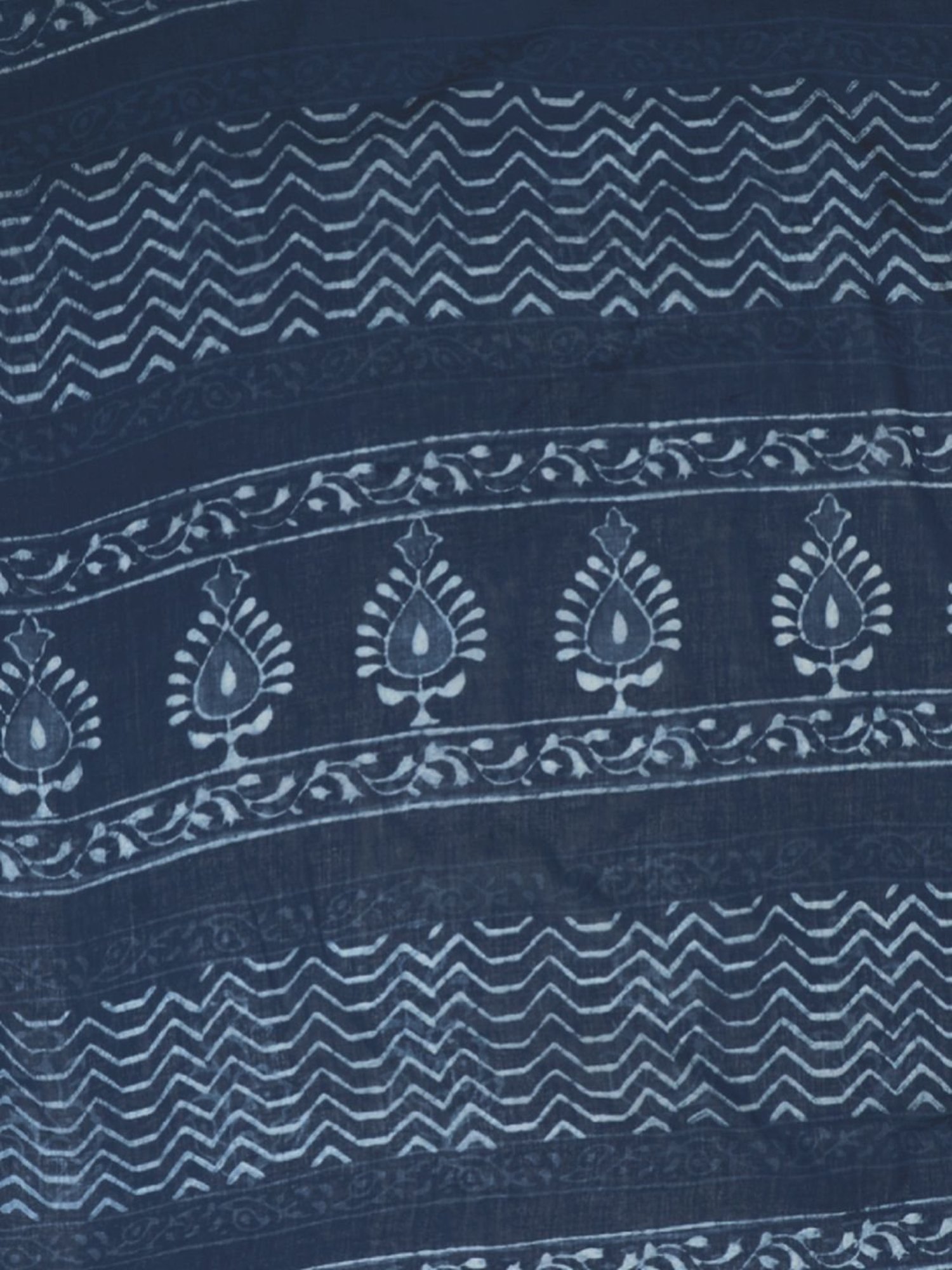 Kalakari India Blue Cotton Printed Saree With Unstitched Blouse
