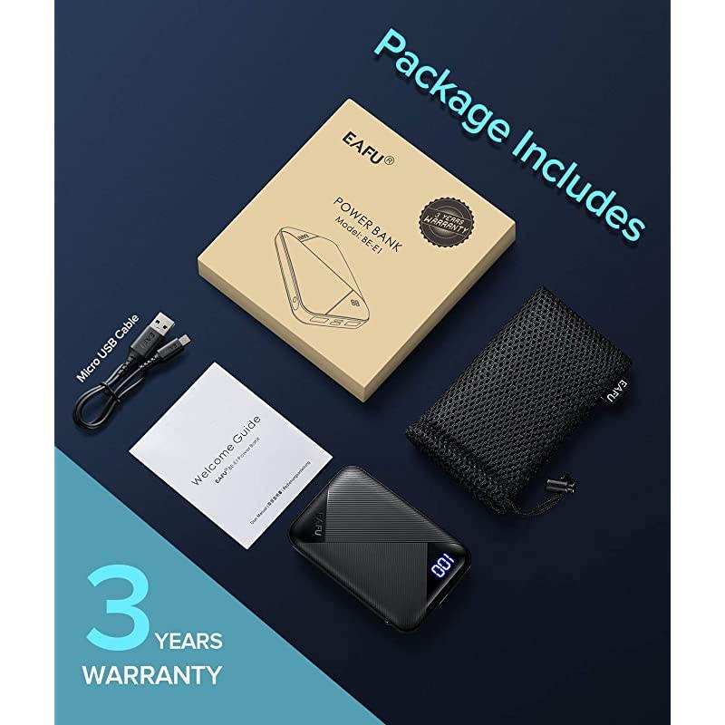 Portable Charger, Compact 10000mAh Dual 3A High Speed LED Display Power Bank, External Battery Pack with Flashlight for iPhone XR XS X Pro 8 Plus Samsung S20 S10 Note 20 Google LG iPad Tablet etc