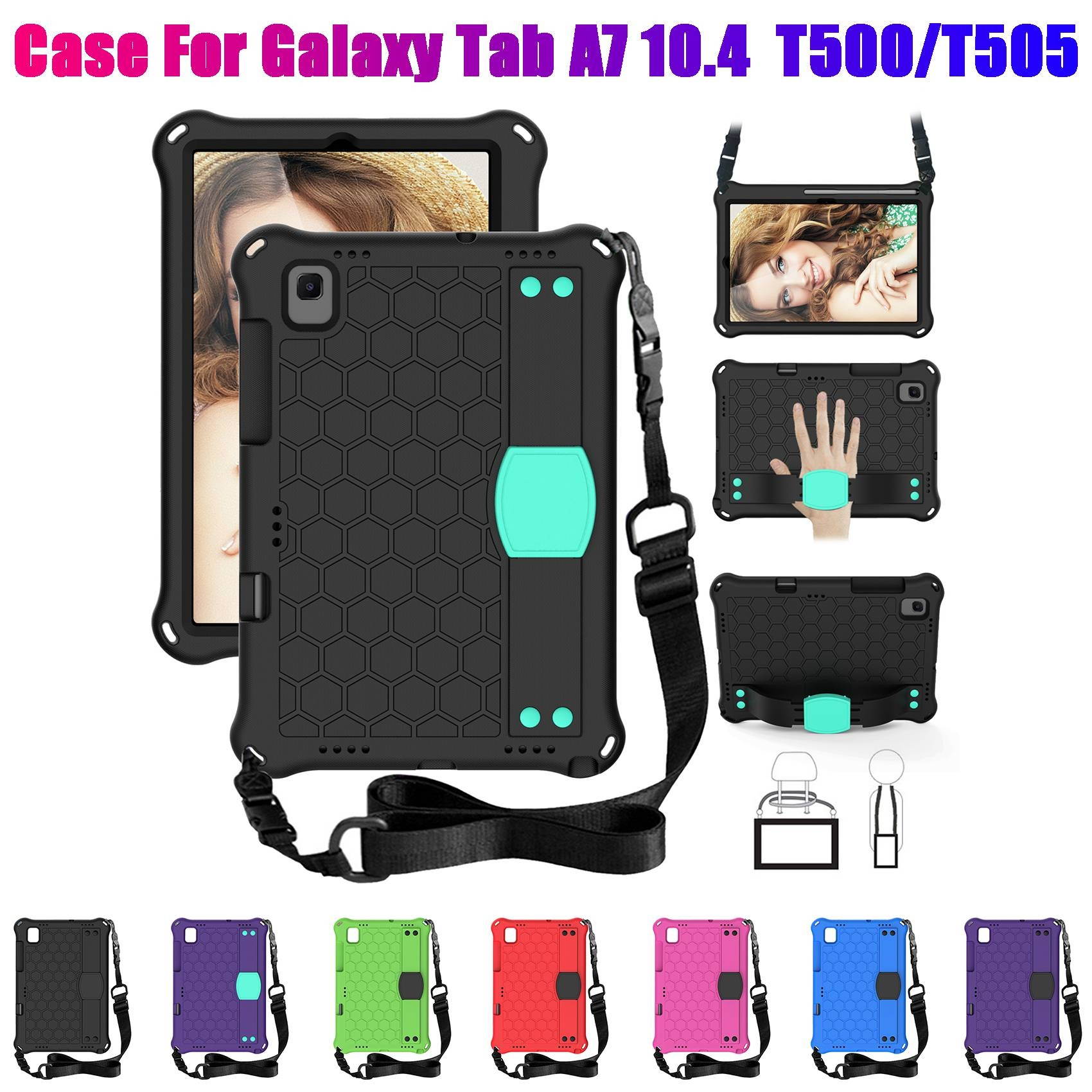 Case for Samsung Tab A7 10.4 2020 T500/T505/Tablet Protection Case with Strap and Tablet Stand (Black)