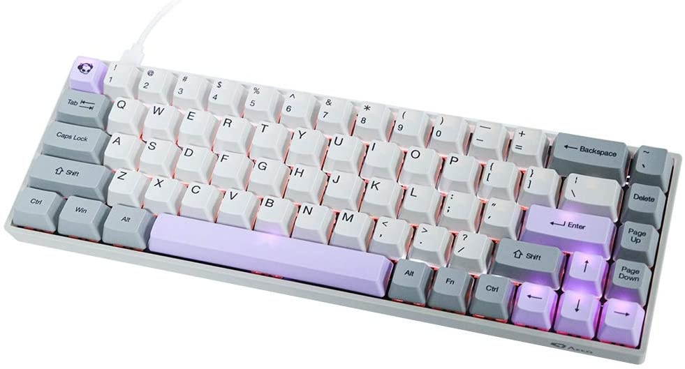 EPOMKER AKKO 3068 Silent 68 Keys Bluetooth 5.0 Mechanical Keyboard TKL with PBT OEM Keycaps, Type-C Port, 1800mAh Built-in Battery for Win/Mac/Gaming (Gateron White Switch, 3068)