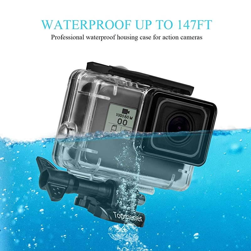 Waterproof Housing Case for GoPro Hero 7 6 5 2018 Black Action Camera Accessories HD Dive Case Underwater Protective Shell Anti-Scratch with Anti-Fog Insert, Thumbscrew and Lens Cap-147ft