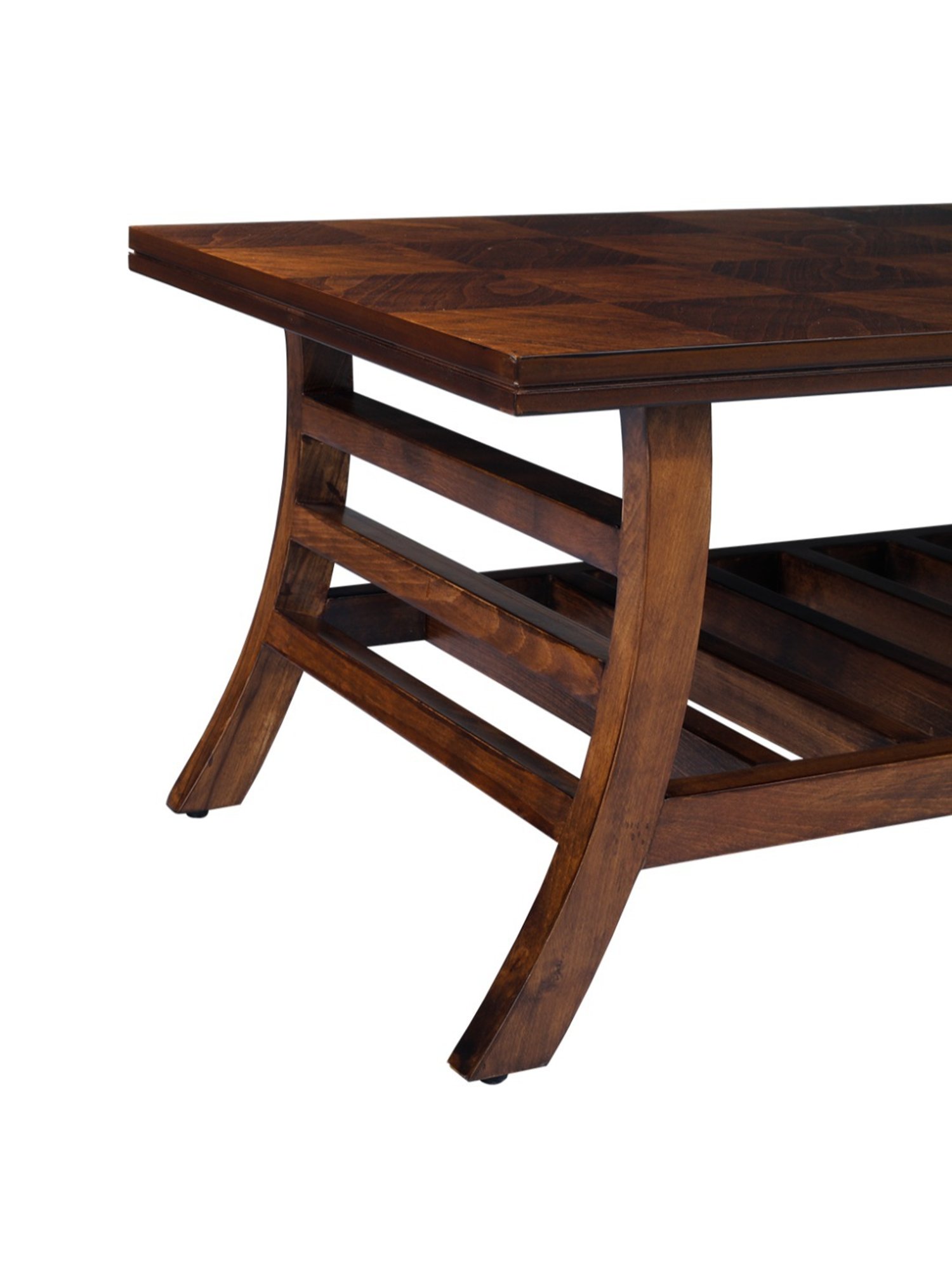 Durian Scarlet Brown Veneer & Solid Wood Coffee Table in Oak Finish