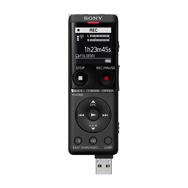ICDUX570 Slim Design Digital Voice Recorder Black with Knox Gear Case Bundle