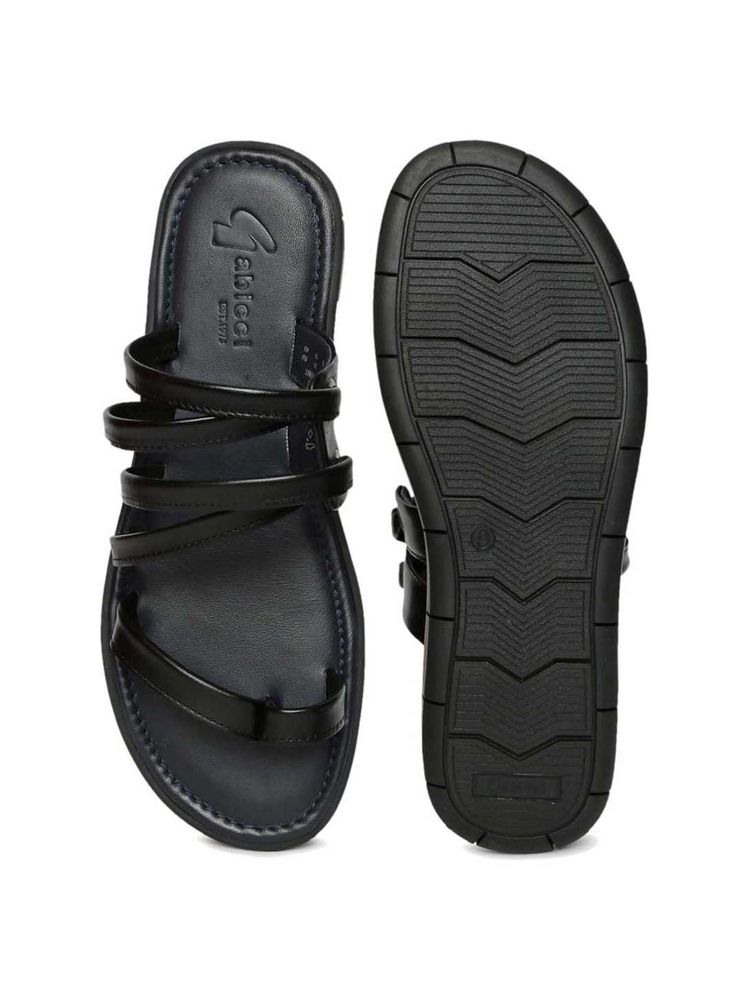 Gabicci Men's Black Toe Ring Sandals