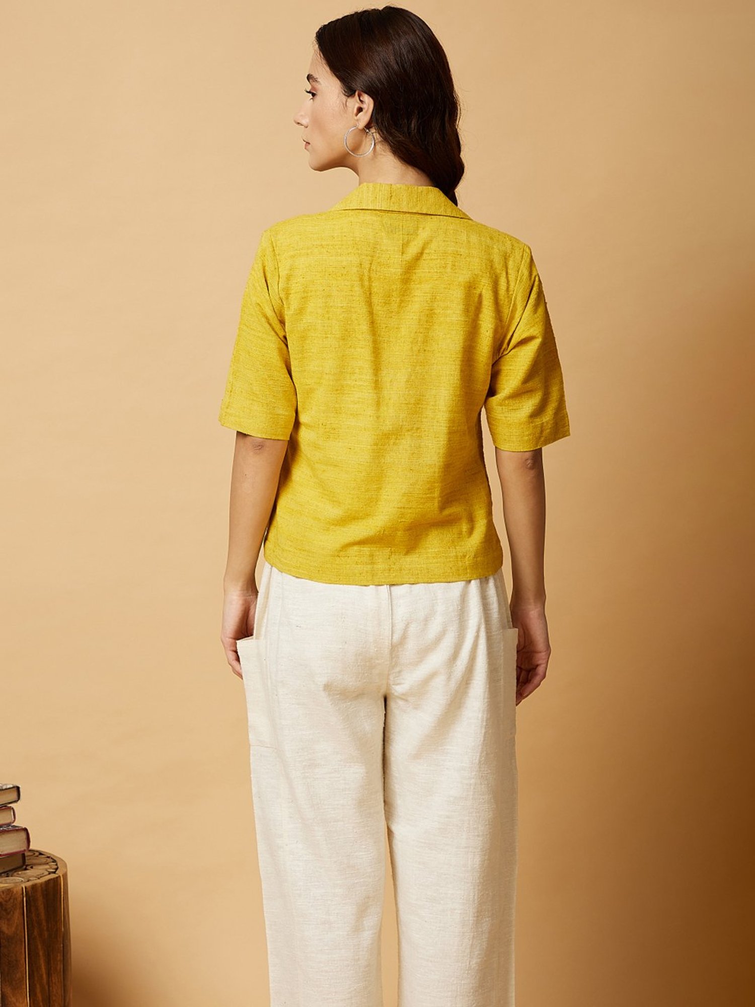 Arras Mustard Yellow Notch Collar Shirt