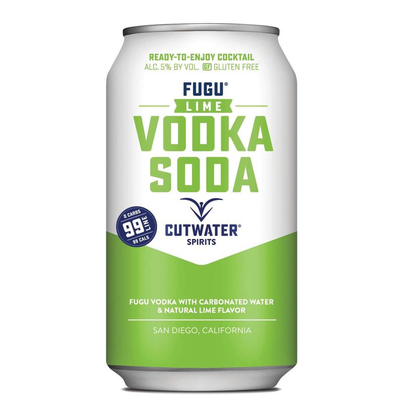 Cutwater Fugu Lime Vodka Soda Cocktail - 4pk/12 fl oz Cans