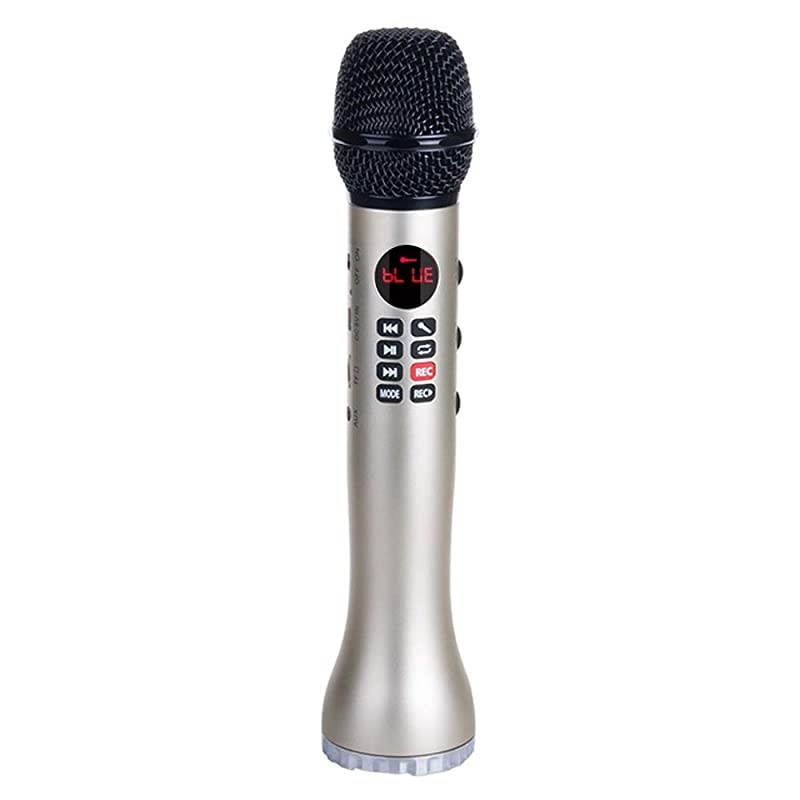 JM01 Karaoke Microphone Protable Wireless Bluetooth Microphone Speaker Singing Machine with Marvelous Echo Effect for BirthdayChristmas Gold