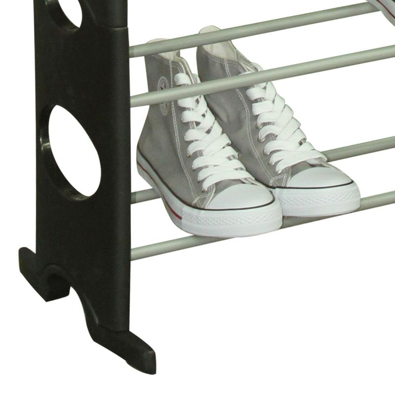 Home Basics Stackable  30 Pair Metal and Plastic Shoe Rack, Black