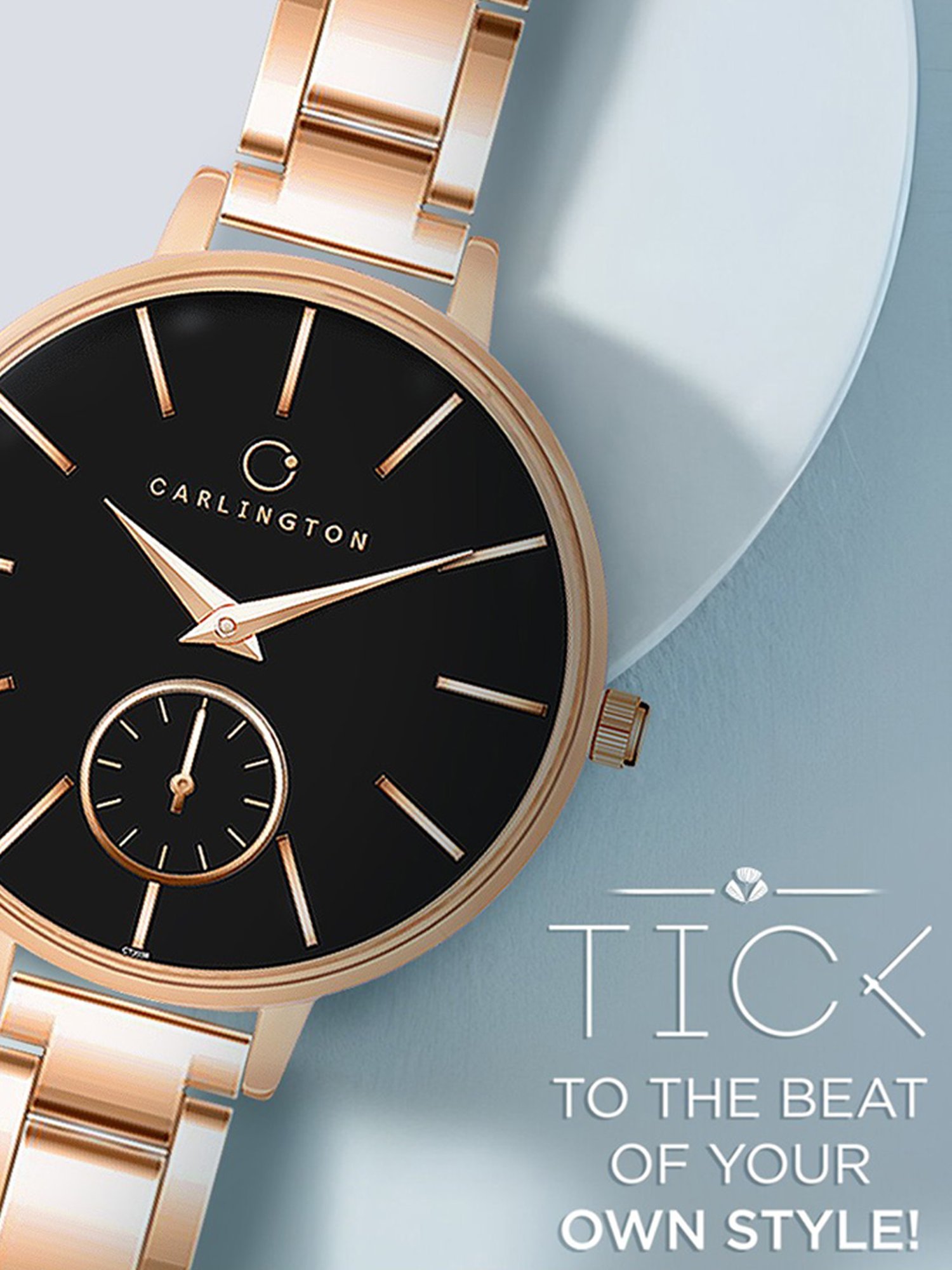 Carlington Iconic 2038 RoseBlack Analog Watch for Women