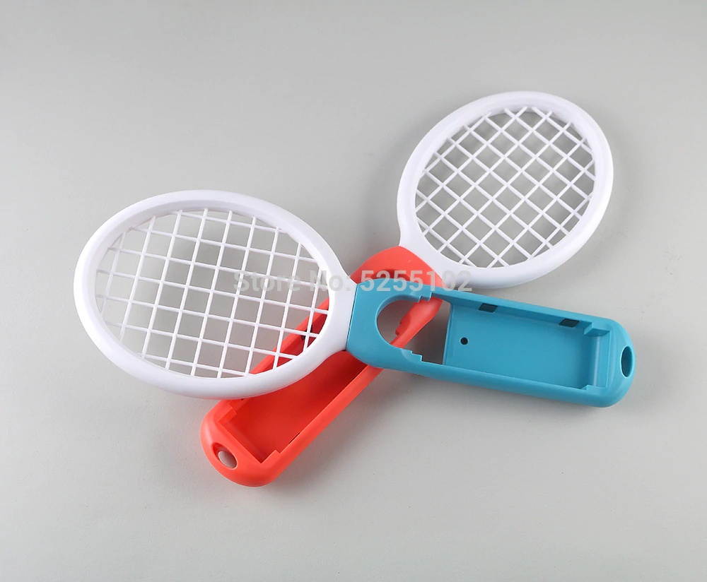 1pair Left Right Tennis Racket Handle Controller with Hand Strap for Nintend Switch NS Tennis ACE Game Player Controller