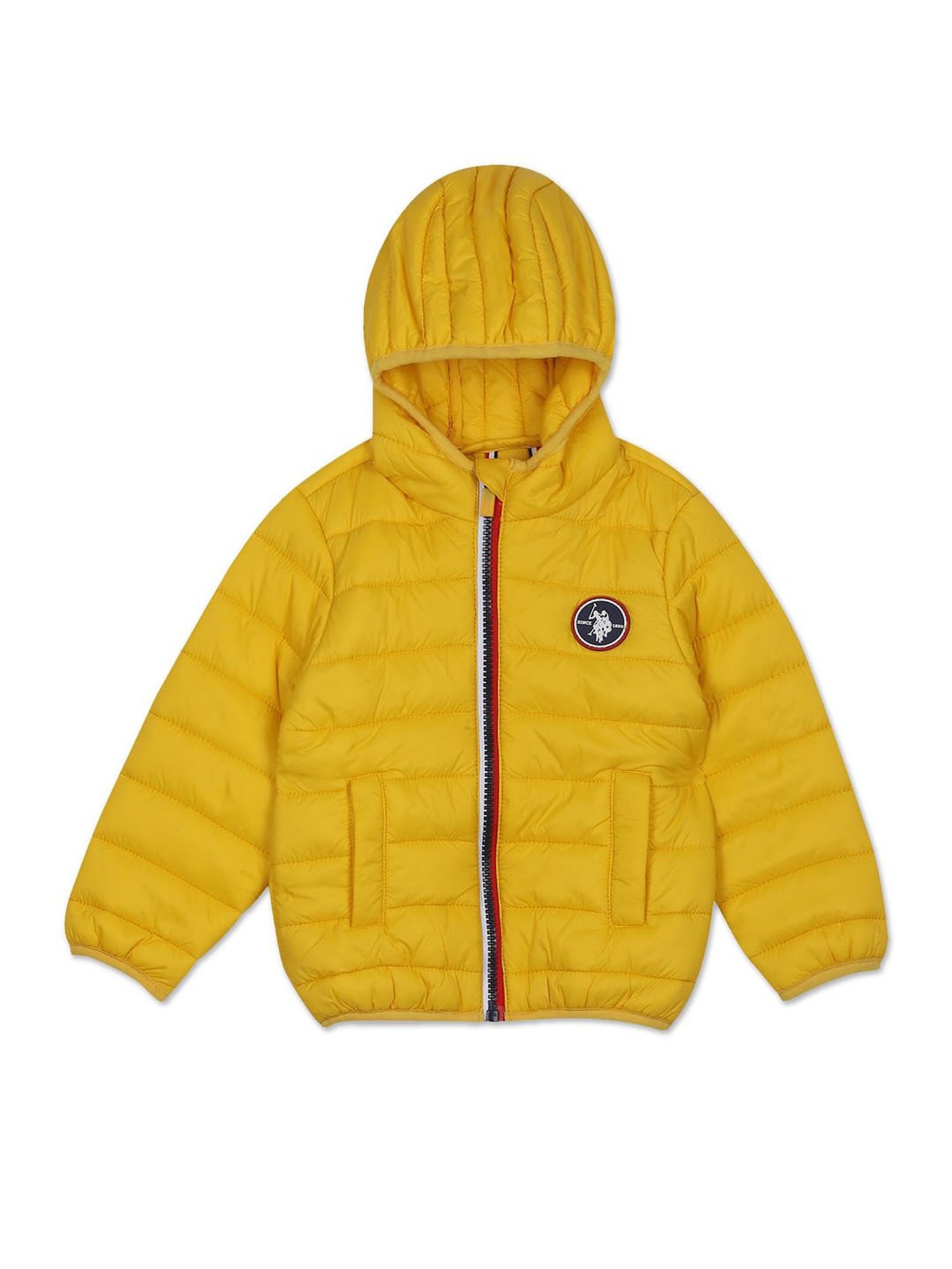 U.S. Polo Assn. Kids Yellow Quilted Full Sleeves Puffer Jacket