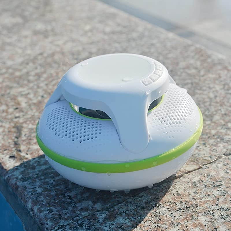 Swimmer IPX7 Floating Waterproof Bluetooth Speakers Portable Wireless Shower Speaker with 10W Deep Bass and Colorful LED Light for Swimming Pool Party Travel Home