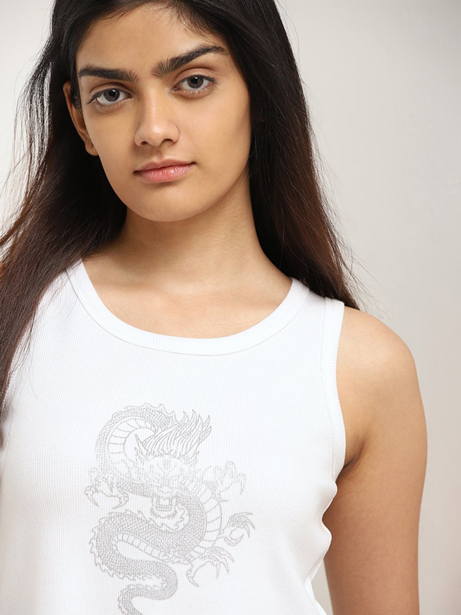 Nuon by Westside White Printed Top