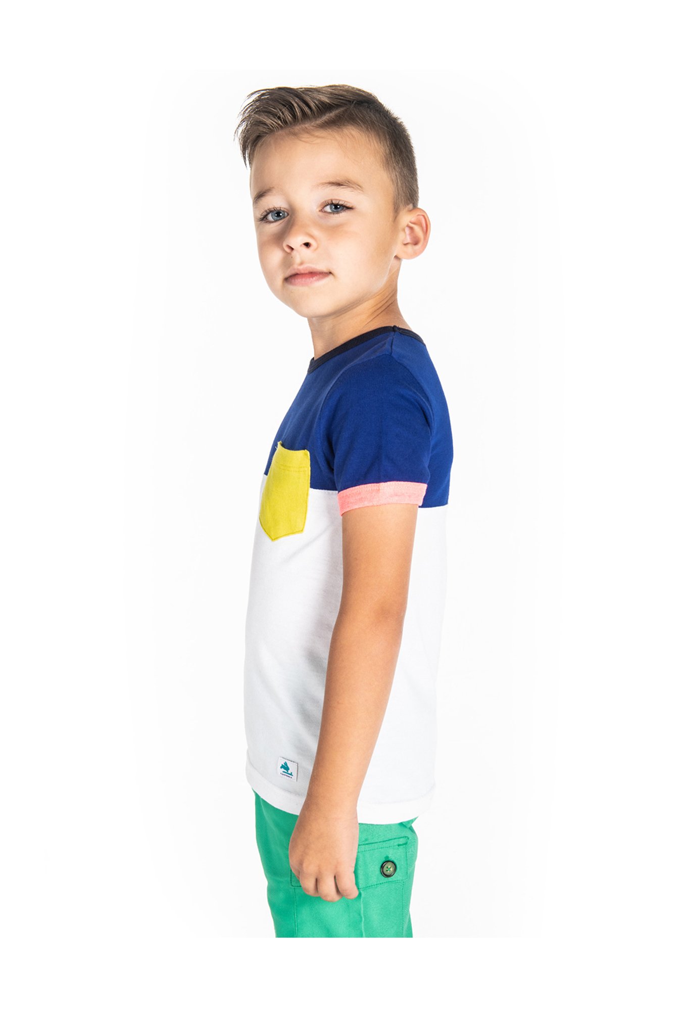 Cherry Crumble By Nitt Hyman Boys White Color Block T-Shirt