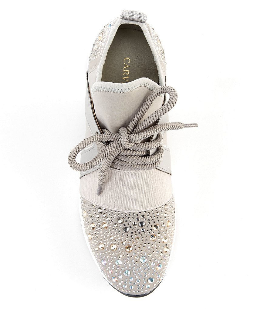 Carvela Lament Bling Embellished Lace-Up Sneakers