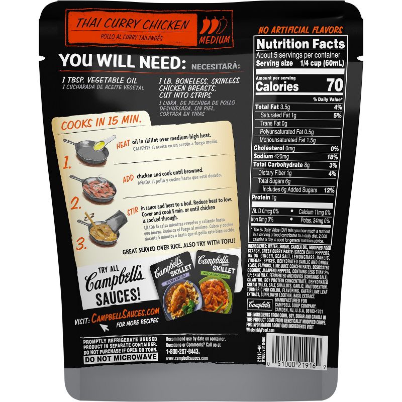 Campbell's Sauces Skillet Thai Curry Chicken 11oz