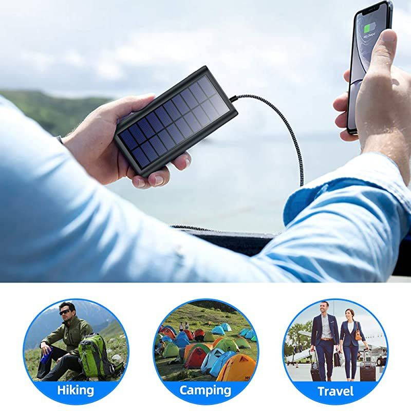 Charger 26800mAh Portable Power Bank with 4 LEDs and 2 USB Output Ports External Battery Pack for Outdoor Camping for Smartphone, Andriod Phone and Teblet