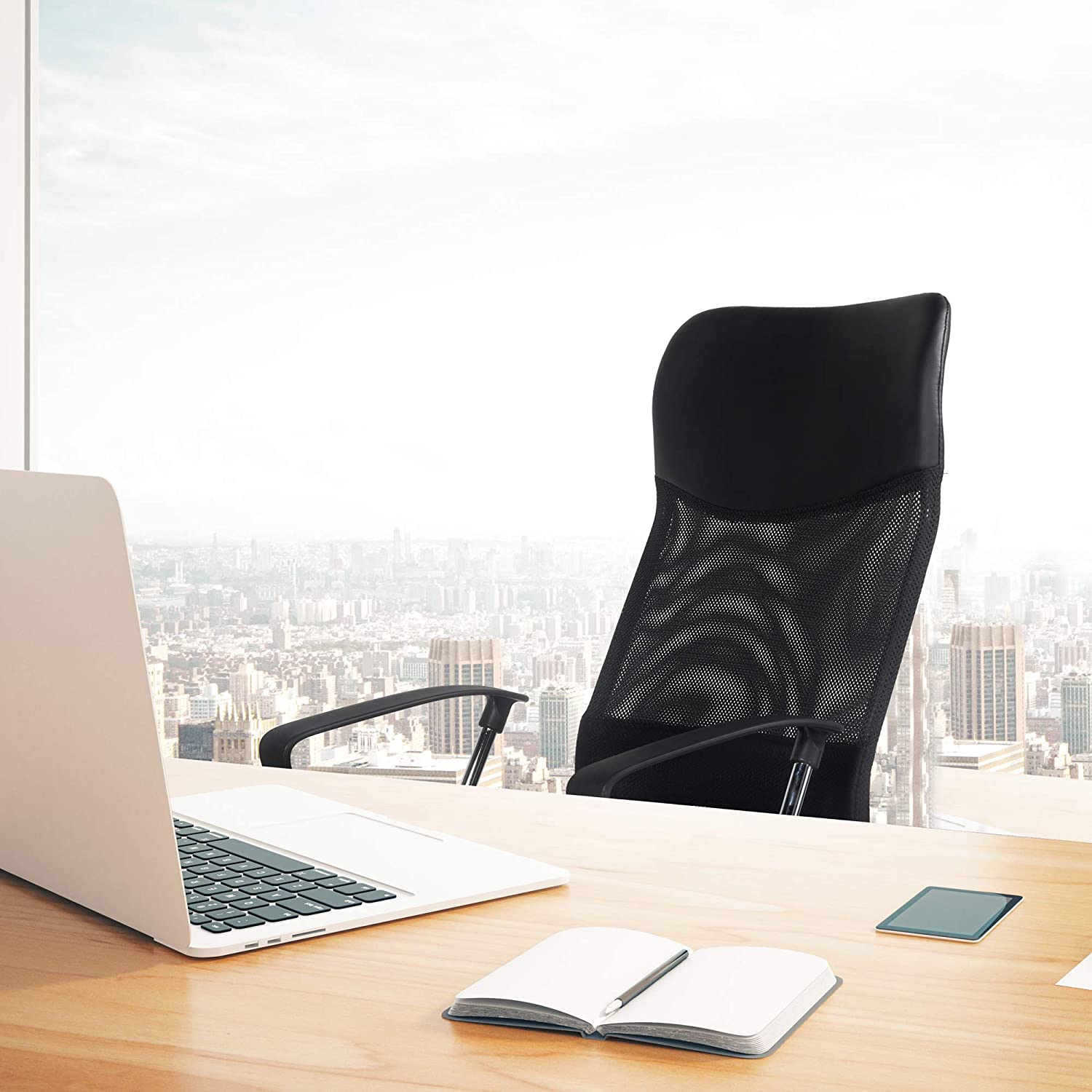 High Curved Back Executive Mesh Home Office Desk Computer Chair Ergonomic Height Adjustable Swivel Seat (9767)