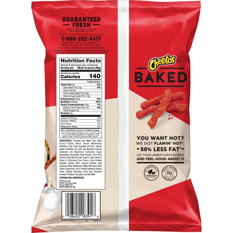 Cheetos Oven Baked Flamin' Hot Cheese Flavored Snacks - 7.625oz