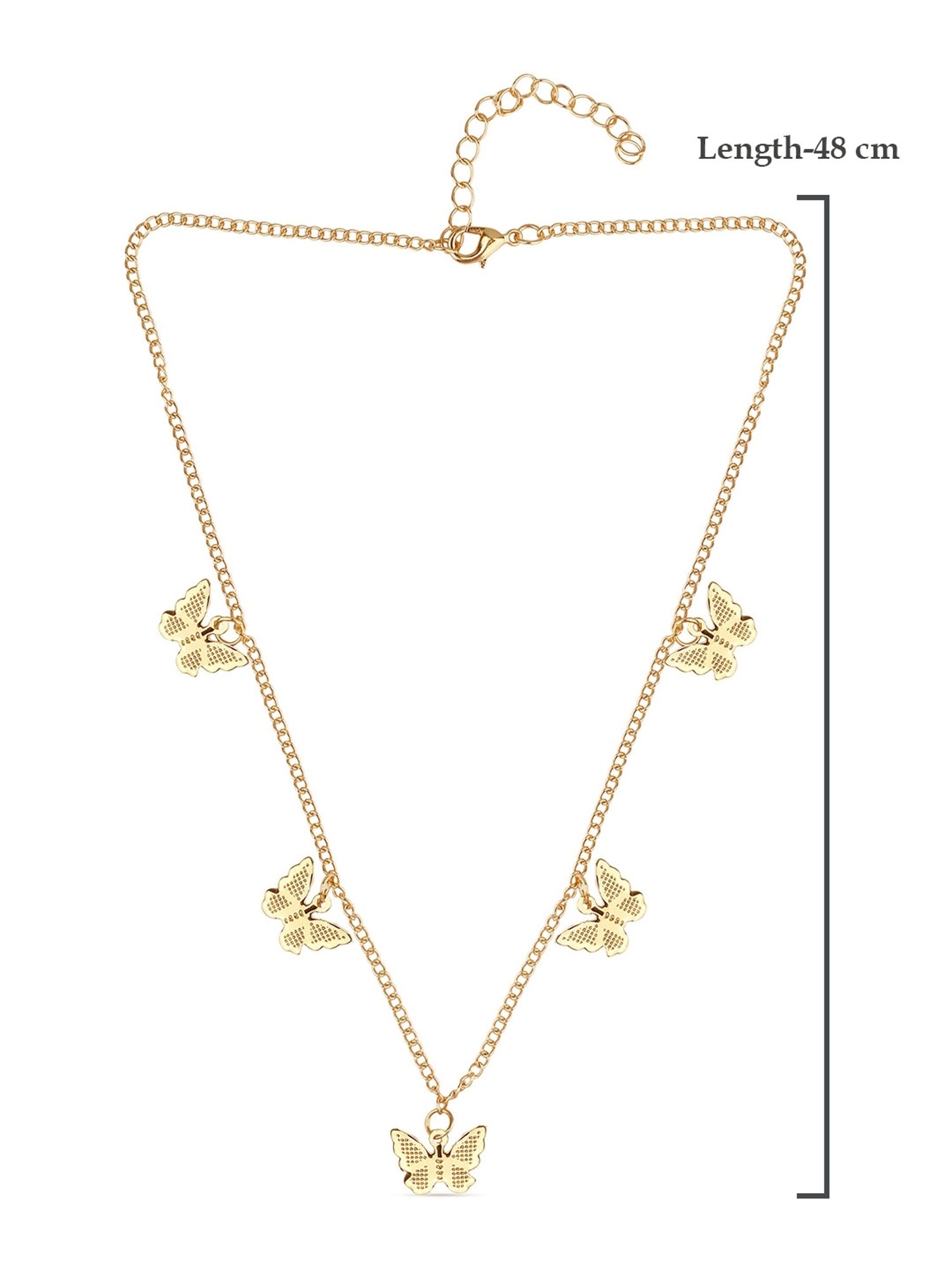ToniQ Gold-Plated Butterfly Charm Necklace for Women