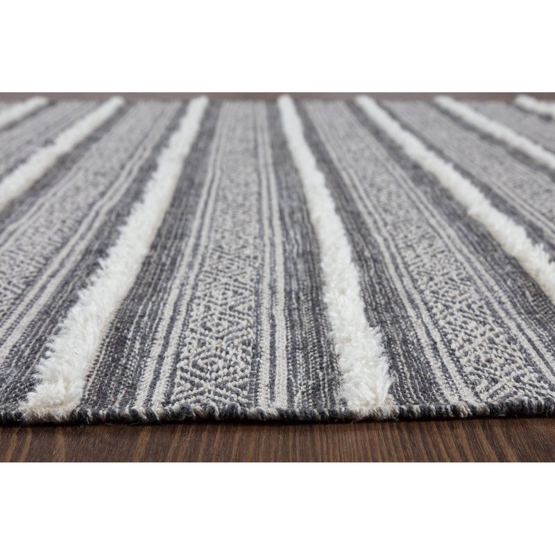 5'x7' Corrina Cotton Rug Charcoal Gray/Natural - Anji Mountain