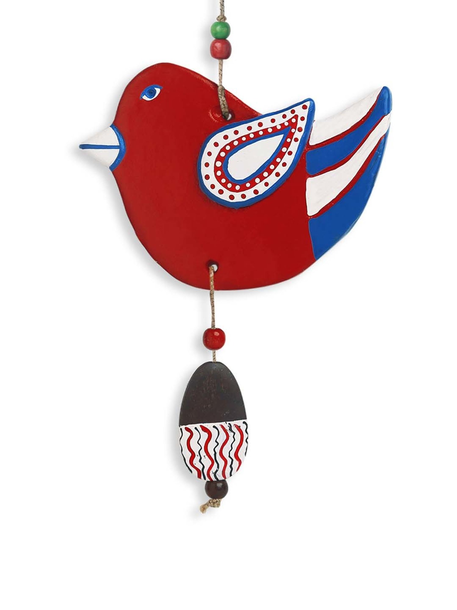 ExclusiveLane 'Feathered Sparrows' Handmade & Hand-painted Garden Decorative Terracotta Wall Hanging