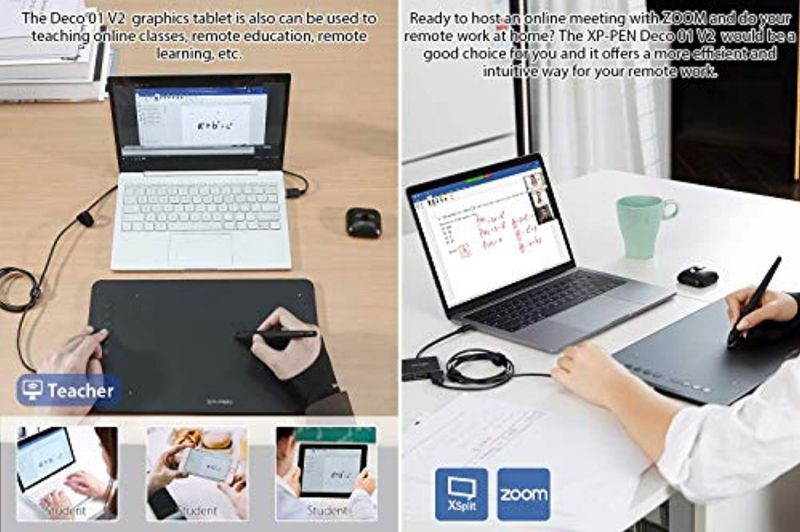 XP-Pen Deco 01 V2 10x6.25 Inch Digital Graphics Drawing Tablet  and  2 x Protective Film