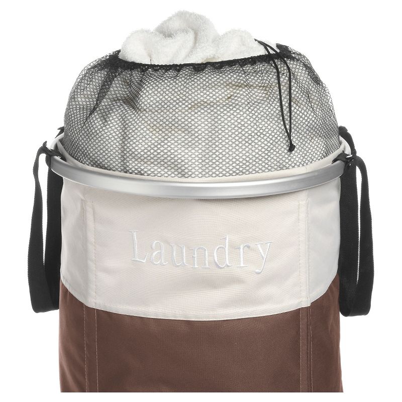 Household Essentials Rolling Laundry Hamper Storage Cart Natural/Light Ash