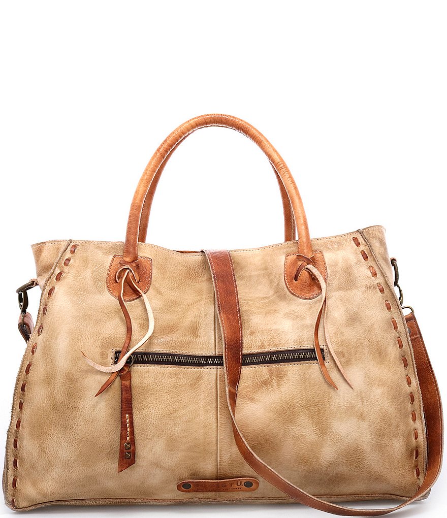 Bed Stu Rockaway Stitch-Detail Distressed Satchel Bag