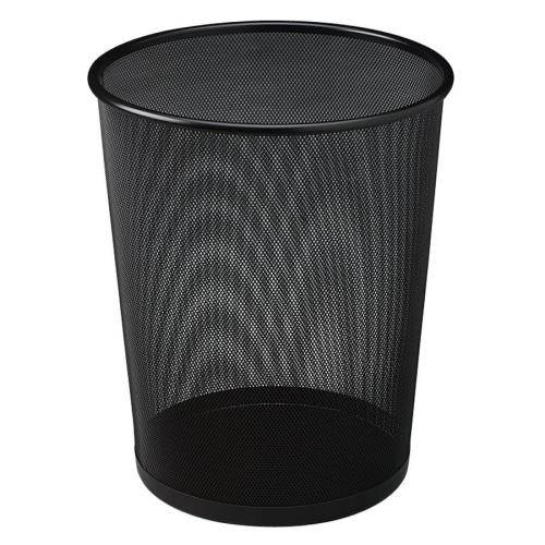 Rubbermaid Commercial Steel Mesh Wastebasket Round 5gal Black WMB20BK