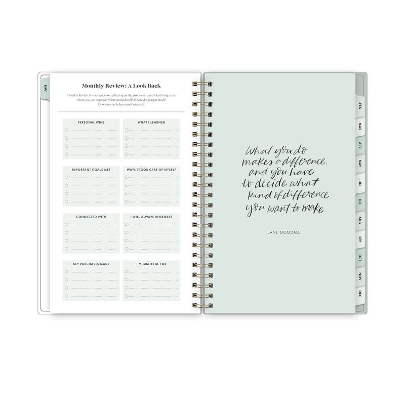 2021 The Everygirl Planner 5" x 8" Clear Plastic Cover Weekly/Monthly Wirebound Tuberose - Blue Sky