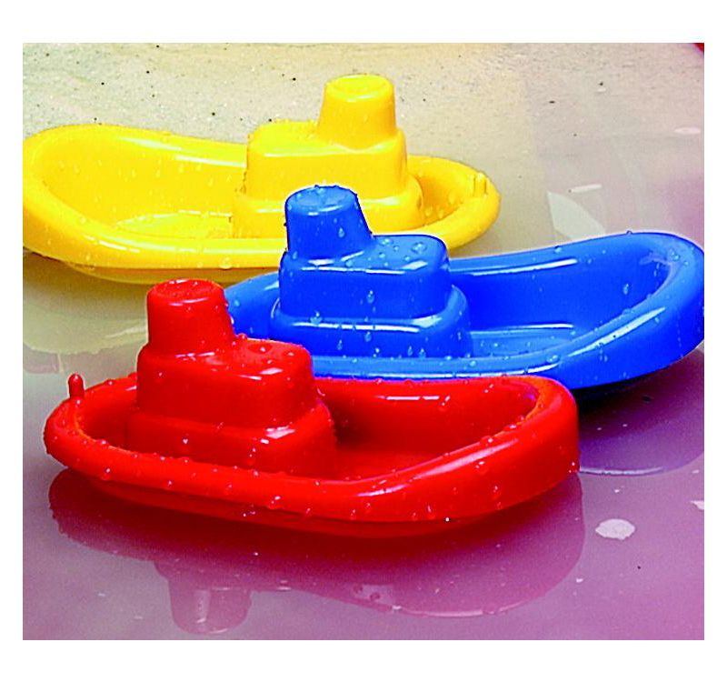 Dantoy Tugboat Toys, Assorted Colors, set of 3