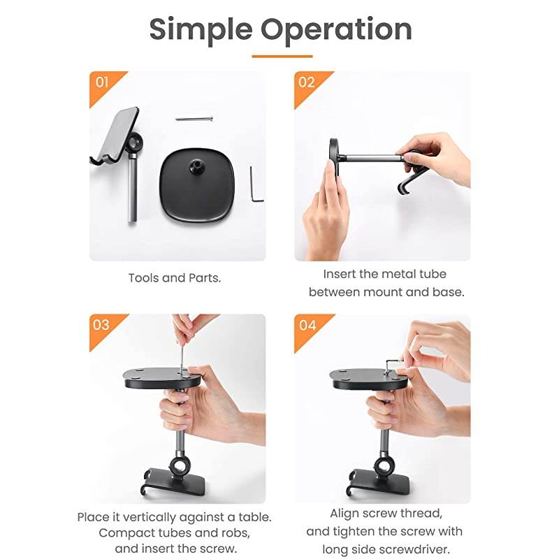 Cell Phone StandAngle Height Adjustable  Cell Phone Stand for DeskThick Case Friendly Phone Holder Stand for Desk Compatible with All Mobile PhonesWhite