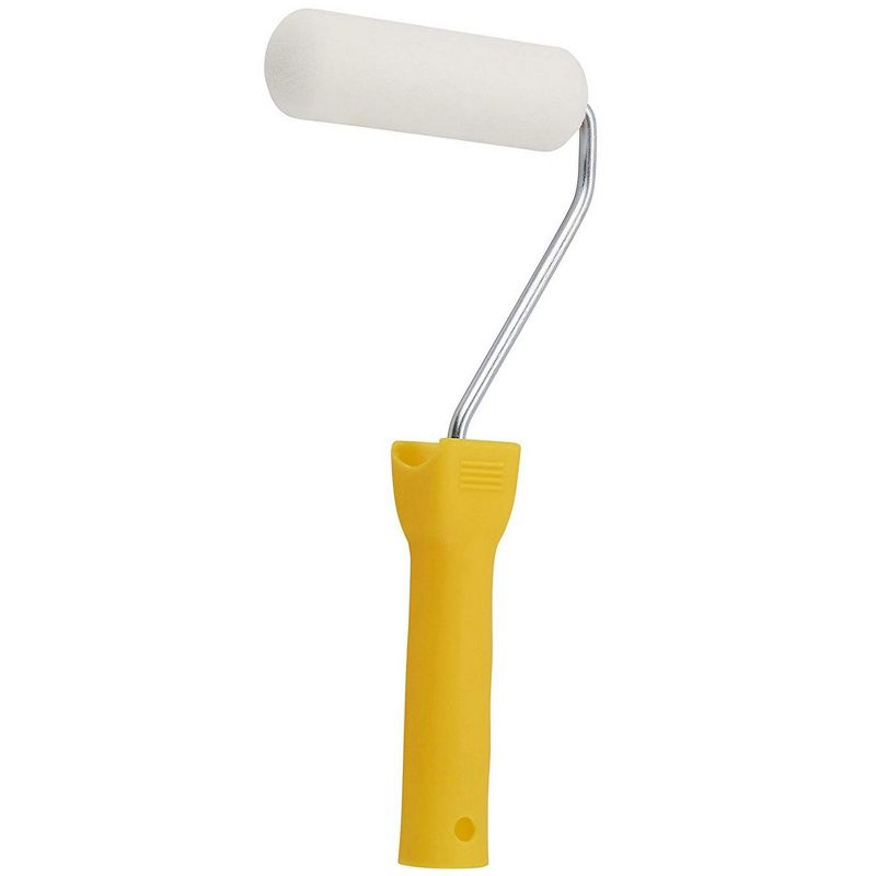 5-Piece Foam Paint Brush Set - 1" Paint Brush and 3.5" 4.5" Foam Trim Roller Set for Art, Wall Paintings Tools with Plastic Handle