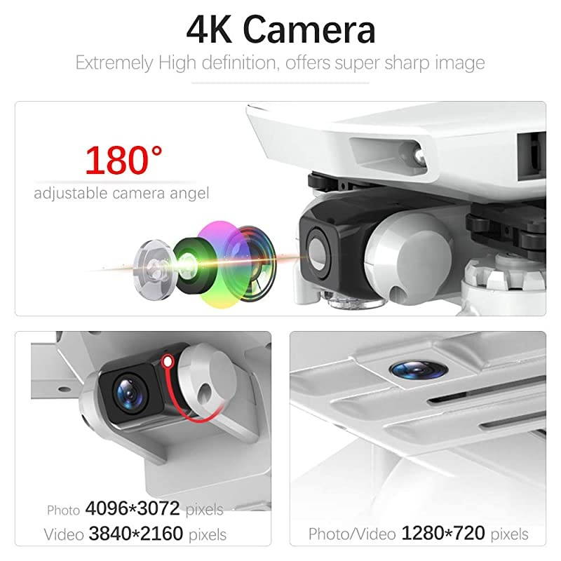 Mini Pro Drone with Camera S161,Foldable FPV Drone with 4K HD Camera, Optical Flow Positioning RC Quadcopter with Gesture Photos/Video, Altitude Hold, Track Flight, Storage Bag and 2 Batteries