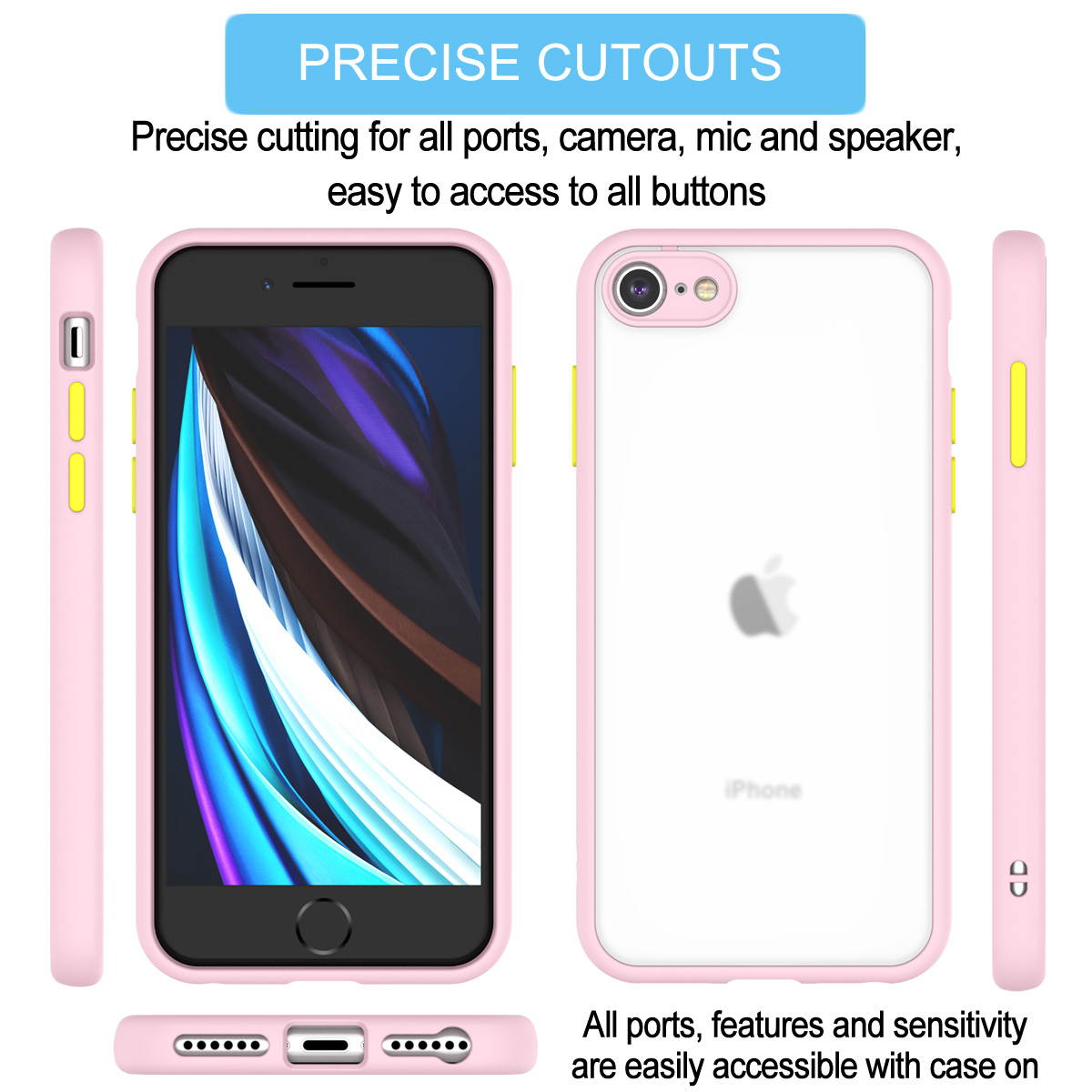 iPhone SE 2 2020 Case, Hard Case for iPhone 7 / 8 Shock Absorbing,Tekcoo Translucent Matte Sturdy Case [Military Grade Drop Tested] Soft TPU Bumper Slim Phone Case Cover for iPhone SE 2 2020 4.7"