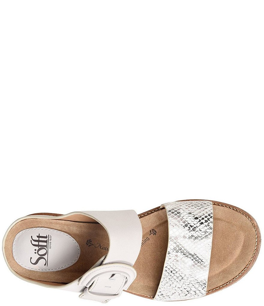 Sofft Braye Leather Snake Print Comfort Footbed Slides