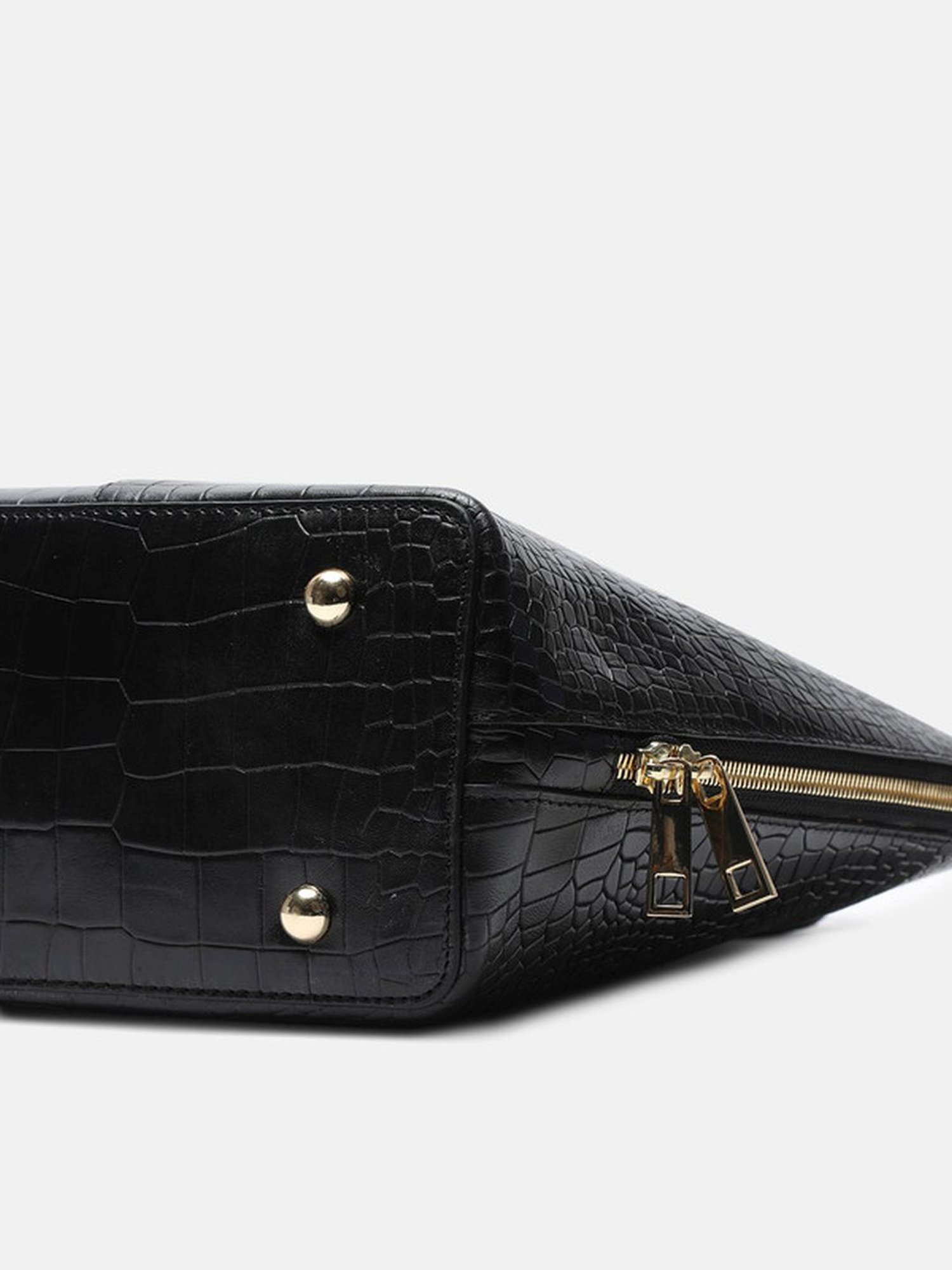 BAGATT Black Leather Textured Shoulder Handbag