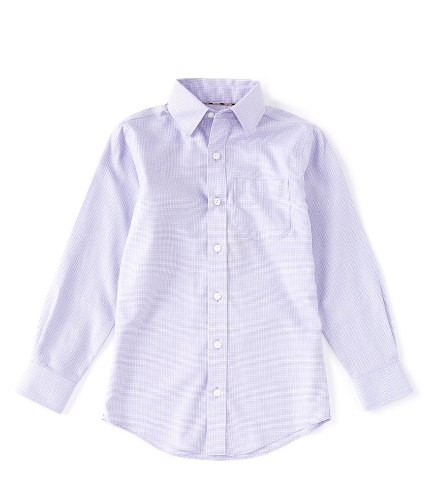 Class Club Gold Label Big Boys 8-20 Long Sleeve Checked Non-Iron Button Front Shirt