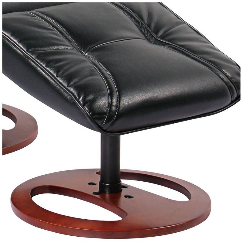 BenchMaster Newport Black Swivel Recliner and Slanted Ottoman